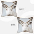 thumbnail image 3 of Fotbe White Reindeer Portrait Pattern Velvet Decorative Throw Pillow Covers with Elegant Piping, Soft Plush Cushion Cover for Sofa, Bed, Car, Office-16"x16", 3 of 8