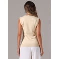 thumbnail image 3 of DARING DIVA Women's Sweater Vest Button Ribbed Knitted Tank Top S Apricot, 3 of 6
