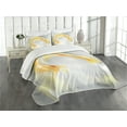 thumbnail image 3 of Ambesonne Ombre Quilted Bedspread Set 3 Pcs, Futuristic Design, Queen Size, Black Marigold and Grey, 3 of 5