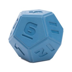 Barkbox Roll and Play Die Dog Toy Natural Rubber Treat Dispensing Toss & Tumble Fun with Wacky Bounce - Dog Toy for Aggressive Chewers