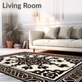 thumbnail image 2 of ODIKA 8'x10' Machine Washable Non-Slip Area Rug, Abstract Medallion Protector Blocks Unwanted Path Residue High Traffic Rug, Black, 593053, 2 of 7