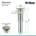 thumbnail image 5 of KRAUS Pop-Up Drain with Porcelain Ceramic Top for Bathroom Sink without Overflow, Gloss Grey, 5 of 7