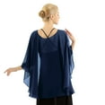 thumbnail image 5 of Miaeowve Women Soft Sheer Chiffon Bolero Shrug Wedding Capes Shawl Wrap for Bridesmaid Dress Cover Up Navy Blue One Size, 5 of 7