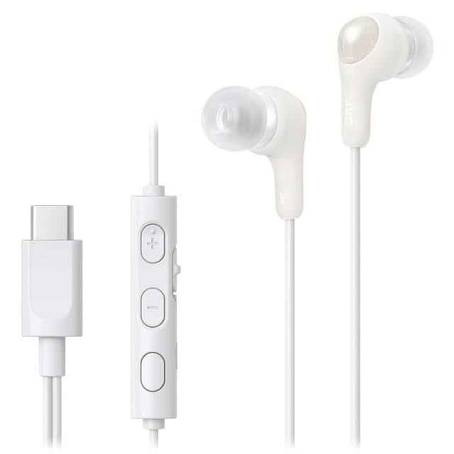 JVC HA-FR9UC-W - Gumy Connect Wired USB Type-C In-Ear Headphones With Built-in Remote Control and Microphone, White