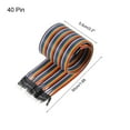 thumbnail image 2 of Uxcell 2Pcs Flat Ribbon Cable 2.54mm Pitch 40 Pin Male to Female Rainbow IDC Flat Ribbon Wire Connectors 50cm Length, 2 of 6