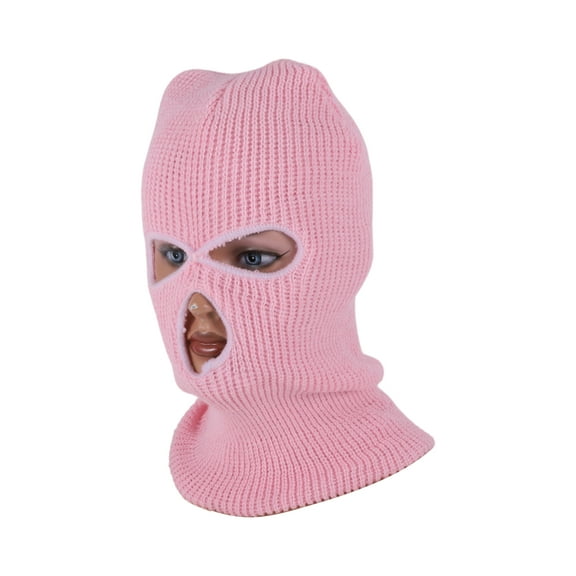 Unique Bargains All Inclusive UV Face Shield Acrylic Three Holes Multipurpose Neck Gaiter Mask Keep Warm Windproof Pink 1 Pcs