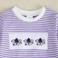 thumbnail image 5 of Staki Halloween Baby Clothes Newborn Boy Girl Waffle Knit Pumpkin Bubble Romper Sweatshirt Infant Fall Outfit 0-18M(Purple,3-6 Months), 5 of 6