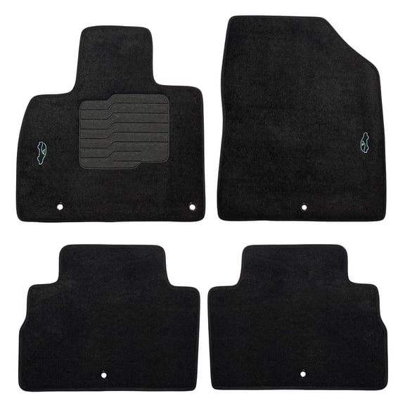 Carpet Floor Mats for 2020 to 2025 Kia Telluride, First and Second Row, Black