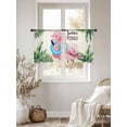 thumbnail image 2 of Summer Pink Flamingo Sheer Curtains for Living Room Bedroom Beach Tropical Palm Leaves Sheer Curtains 54 Inch Long 2 Panels Set Light Filtering Curtain Window Treatments Drapes for Dining Room, 2 of 6