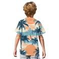 thumbnail image 5 of Abcomgle Button Up Shirts for Boys Size 6-7 Tropical Palm Tree Print Boys Spring Shirts Button Down Short Sleeve Cruise Hawaiian Clothes for Boys,Sky Blue,12-13Years, 5 of 5
