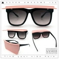 thumbnail image 4 of Unique Collapsible Sun Visor Horn Rim Hipster Plastic Sunglasses Black Pink - Pink Smoke, 4 of 9