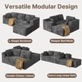 thumbnail image 4 of Sectional Sofa, Asofer 105" L-Shape Modular Couch With Corduroy Fabric for Living Room, Free Assembly, Dark gray (Right Facing Chaise), 4 of 11