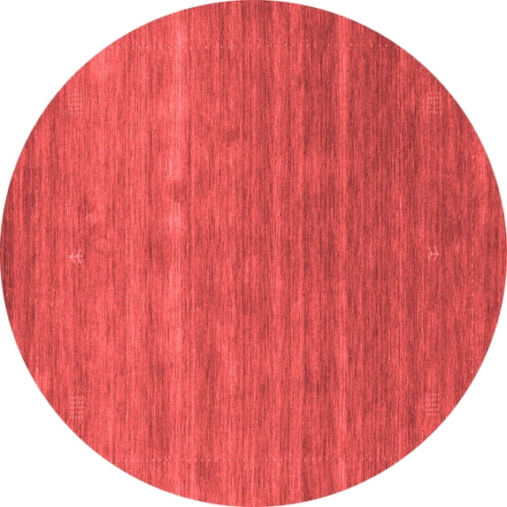 Ahgly Company Indoor Round Abstract Red Contemporary Area Rugs, 8' Round