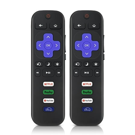 (Pack of 2) Replacement Remote Control Only for Roku TV, Compatible for TCL Roku/Hisense Roku/Onn Roku/Sharp Roku/Element Roku/Westinghouse Roku/Philips Roku Smart TVs (Not for Roku Stick and Box)