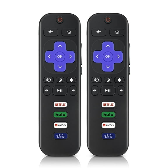 (Pack of 2) Replacement Remote Control Only for Roku TV, Compatible for TCL Roku/Hisense Roku/Onn Roku/Sharp Roku/Element Roku/Westinghouse Roku/Philips Roku Smart TVs (Not for Roku Stick and Box)
