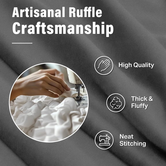 FUGee-White and Gray Shower Curtain 72 x 72 with Nature Buttons Shabby Chic Shower Curtain French Country Style Modern Farmhouse Shower Curtains 72" x 72", Grey and White