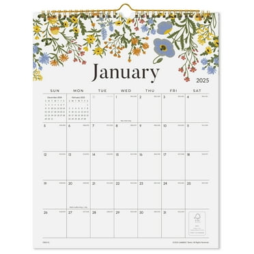 2025 Wall Calendar, 18 Monthly Floral Design Wall Calendar with Thick Paper, 12" x 15"