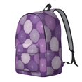 thumbnail image 2 of Geometric Flower and Dahlia Purple Backpack for School, Cute School Bag with Adjustable Shoulder Straps and Padded Back, 15.7"x11.8"x5.5", 2 of 5