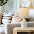 thumbnail image 6 of Oneach Ceramic Table Lamps Set of 2 for Living Room Bedroom 18.12" Farmhouse Bedside Nightstand Lamps, 6 of 12