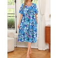 thumbnail image 3 of Avidlove Women's Nightgown Short Sleeve House Dress with Pockets Comfy Loungwear Printed Sleepwear, 3 of 5