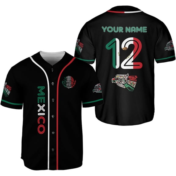 Mostprints Custom Mexico Baseball Jerseys Mexican Eagle & Flag Shirt for Teams, Mexico Shirts for Men & Women Size S-5XL (S)