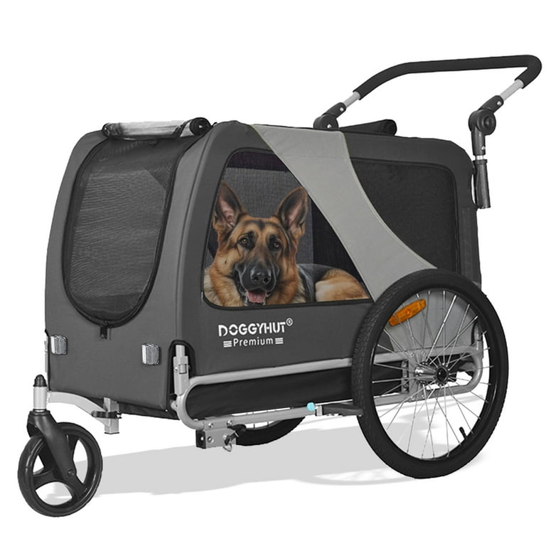 DOGGYHUT Premium XL Pet Bike Trailer Stroller for Large Sized
