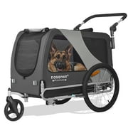 DOGGYHUT Premium XL Pet Bike Trailer & Stroller for Large Sized Dog or Multiple Small Dogs,Low Center of Gravity,Parking Brakes,Easy Folding Frame,Bicycle Carrier