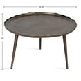 thumbnail image 2 of Kate and Laurel Alessia Modern Round Metal Coffee Table, 25 x 25 x 15, Bronze, Sand Cast Aluminum Coffee Table with Raised Deckled Edge for Storage and Display, 2 of 7