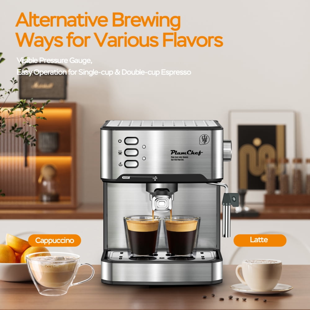 20 Bar Home Espresso Machine - Professional Milk Frother & Removable Tank for Latte & Cappuccino
