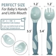 thumbnail image 4 of Utensilios para bebés Cucharas Tenedores con estuche seguro de viaje para bebés pequeños Niños Alimentación Cuchara de entrenamiento Fácil agarre Flexible Perfecta autoalimentación Soporte de aprendizaje Cuchara Tenedor Amarillo Sailing Electrónica, 4 of 6