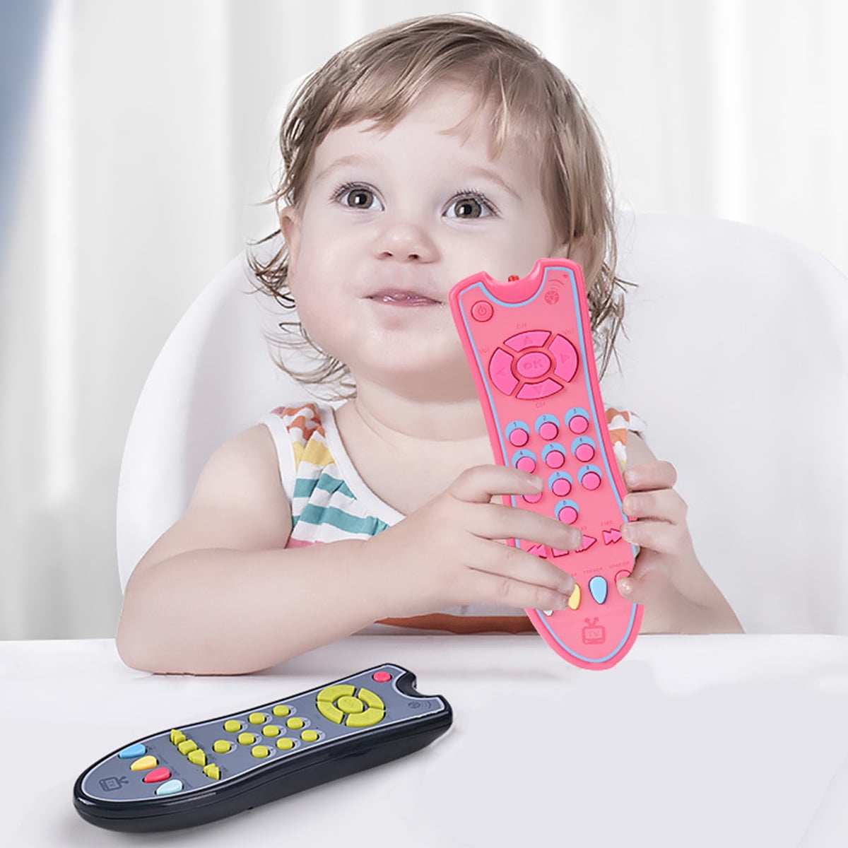 kitwin TV Remote Control Toy with Light and Sound Baby Controller Toy 3