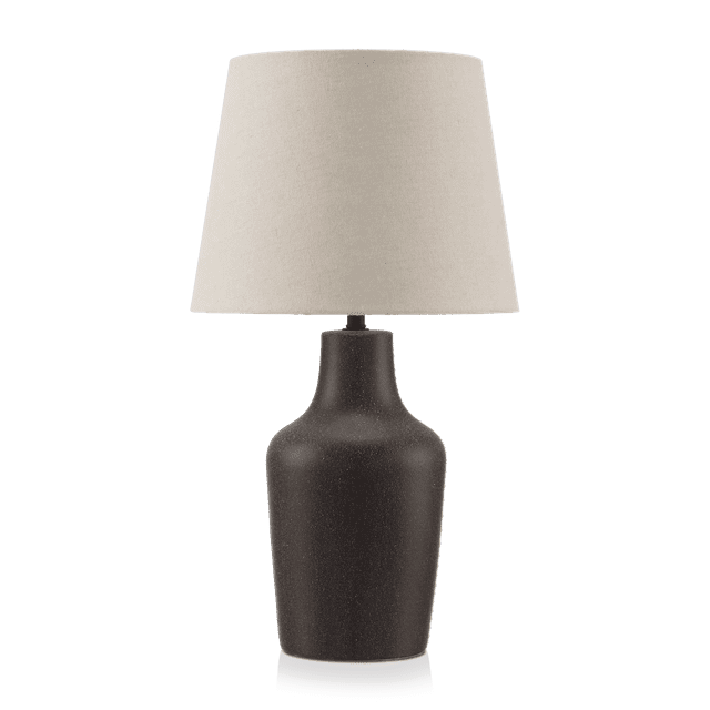 Bouclair Charcoal Ceramic and Linen Table Lamp