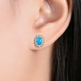 thumbnail image 5 of RYLOS Women's Yellow Gold Plated Silver Birthstone Set: Ring, Earring & Pendant Necklace. Gemstone & Diamonds, 6X4MM Turquoise december Birthstone. Perfectly Matching Friendship Jewelry Size 5, 5 of 9