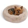 thumbnail image 1 of Faux Rabbit Fur Memory Foam Donut Bed for Dogs and Cats Grey x, 1 of 8