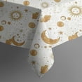 thumbnail image 4 of White Gold Sun Moon Cloud Pattern Rectangle Tablecloth 60"x120",Waterproof Polyester Rectangle Table Cloth, Wipeable Spillproof Polyester Tablecloth for Dining, Camping, Indoor and Outdoor, 4 of 6