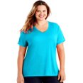 thumbnail image 1 of Just My Size Womens Cool DRI Short-Sleeve V-Neck Tee, 2X, Process Blue, 1 of 4