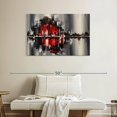 thumbnail image 2 of Elephant Stock Abstract Cityscape Wall Art - Horizontal Canvas Wall Art - Living Room Wall Decor - City Canvas - Red And Gray Decor - 39" x 26", 2 of 4