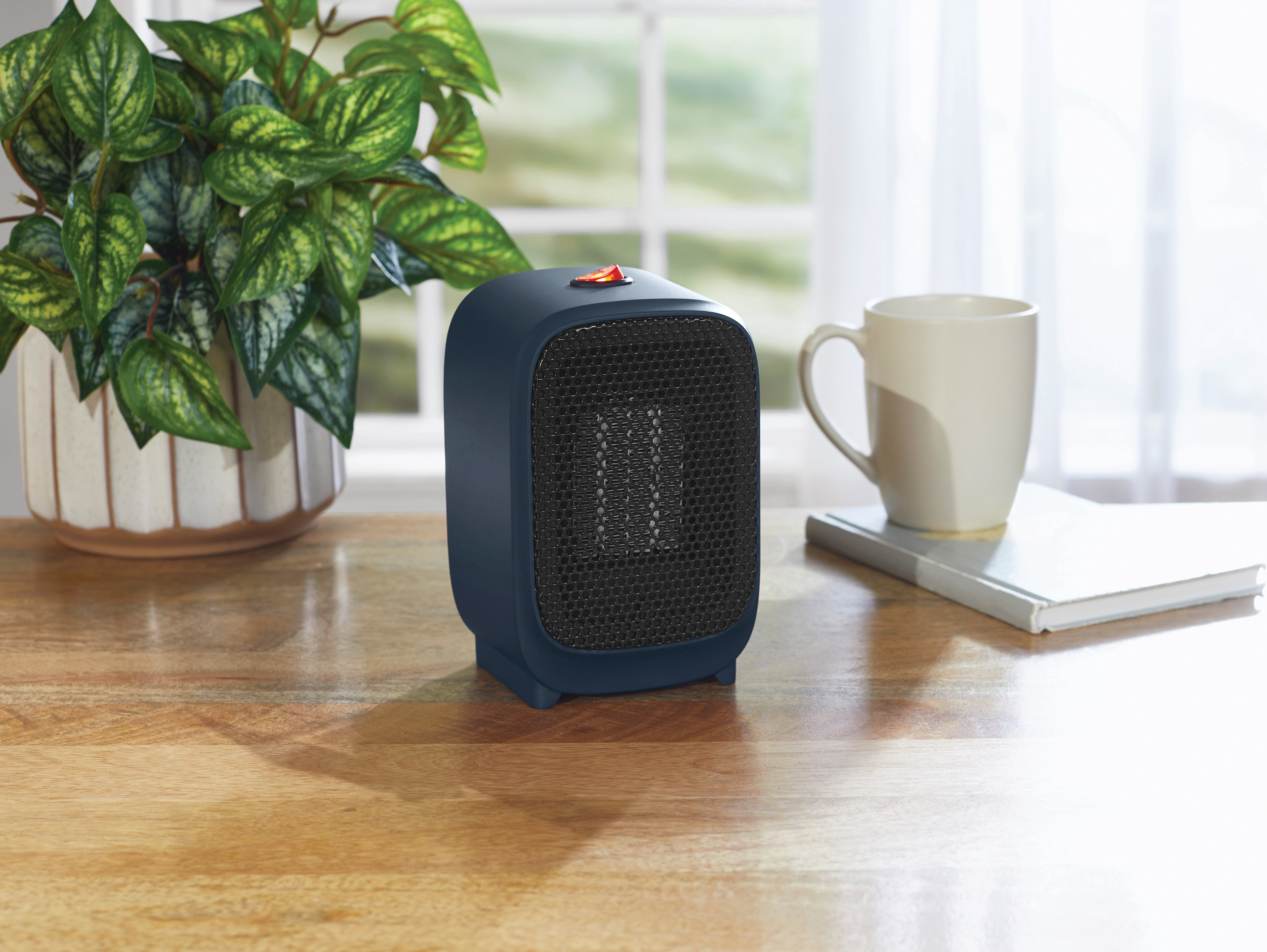 Mainstays Personal Ceramic Space Heater, 400 W, Portable Indoor PTC Heater, Blue