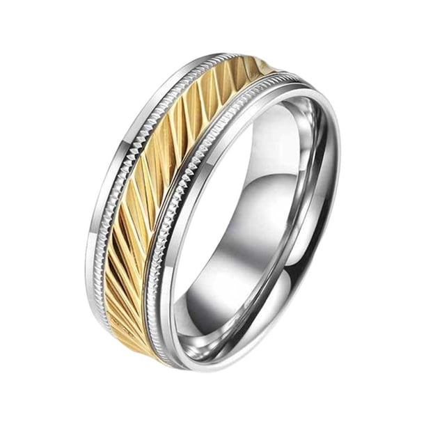 Minnieouse Anillos de acero inoxidable oro moda anillo personalidad exquisita joyería dedo encanto mujeres hombres fiesta regalos DIY Ropa, zapatos y accesorios Miscelánea ocho Minnieouse AP017844-02