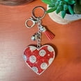 thumbnail image 5 of Popfizzy Red Heart Keychains for Women and Girls, Bedazzled Polka Dot Purse Charm, Bling Backpack Accessories, Heart Gifts, 5 of 8