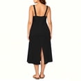 thumbnail image 4 of Oiangi Long Satin Nightgown for Women Plus Size Silk Slips Dress Deep V Neck Sleepwear Sleeveless Nightshirt Wide Strap Chemise Black 3XL, 4 of 9