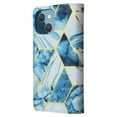 thumbnail image 3 of SaniMore for iPhone 14 6.1" 2022 Case, PU Leather Luxury Marble Flip Cover with Detachable Wrist Strap Card Slot Kickstand Shockproof Magnetic Buckle Protective Shell For iPhone 14, Blue, 3 of 8