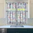 thumbnail image 2 of 3-Piece Kitchen Valance & Tier Curtains - Romantic Butterfly & Flowers, Light Filtering Window Panels, 2 of 5