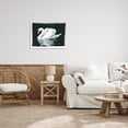 thumbnail image 2 of Beautiful Swan Black Reflection Animals & Insects Graphic Art White Framed Art Print Wall Art, 2 of 7