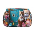 thumbnail image 2 of Goofa Whimsical Cats and Flowers Scene Pattern Double Layer Pen Pencil Case, Protective Large Capacity Storage Organizer Pen Pouch, Office College Supplies for Teens Adults, 2 of 7