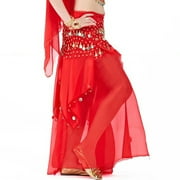 BellyLady Belly Dance Chiffon Coins Full Circular Skirt-Purple