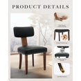 thumbnail image 6 of Dining Chairs Set of 2, Modern Leather Upholstered Kitchen Chairs with Hardwood Frame, 265lbs Weight Capacity, Easy Clean, Ergonomic Curved Backrest, 6 of 9