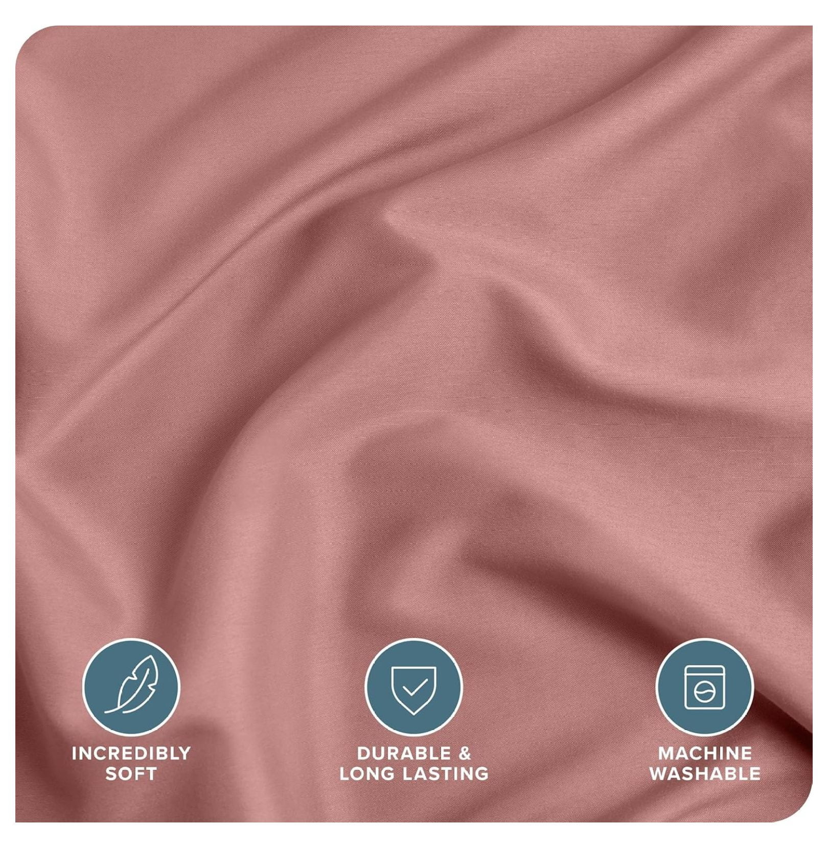 Bedding Duvet Cover King Size - Premium 1800 Super Soft Collection - Lightweight, Cooling - Soft Breathable Bedding Duvet Cover (King, Dusty Rose)