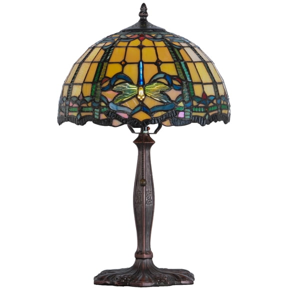 Meyda Tiffany 138586 Tiffany Dragonfly 1 Light 19" Tall Hand-Crafted Table Lamp -