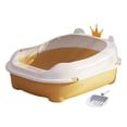 thumbnail image 2 of TISHITA Cat Litter Box Cats Litter Basin Semi Enclosed with High Side Cat Litter Tray yellow, 2 of 8